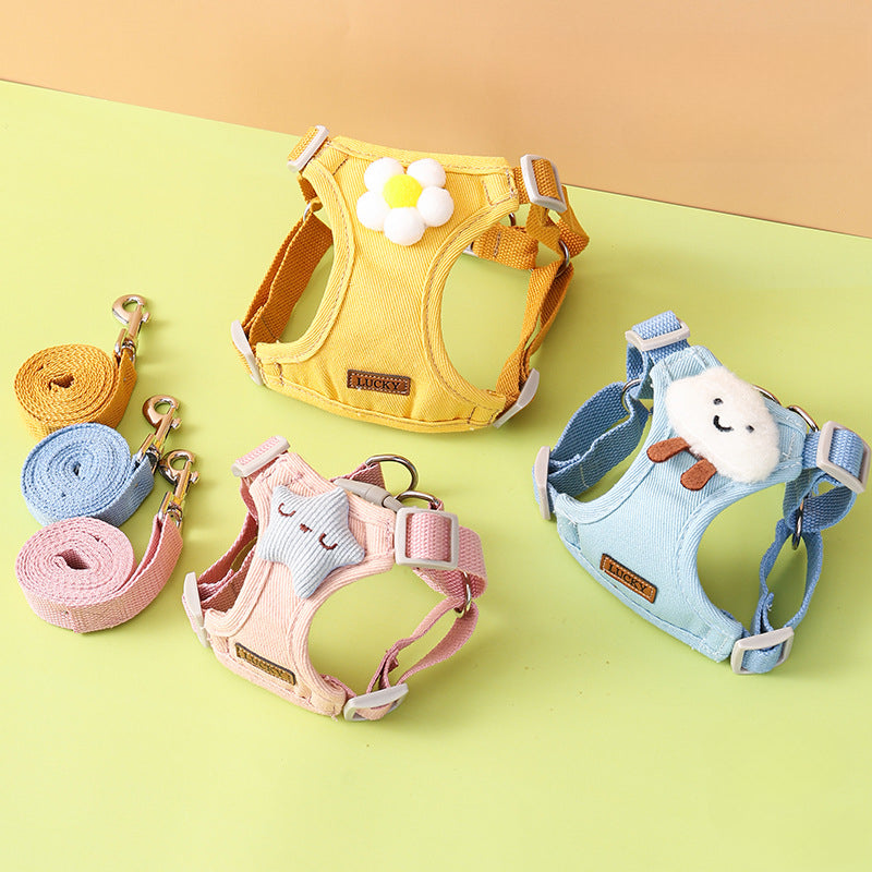 Cat Leash Small Dog Leash for LeashWalking Cats Anti-Escape Leash for Going Out Special Cat Walking Vest Pet Chest Strap Small Pet Safety Protection Leash for Rabbit Guinea Pig and Collie Duck